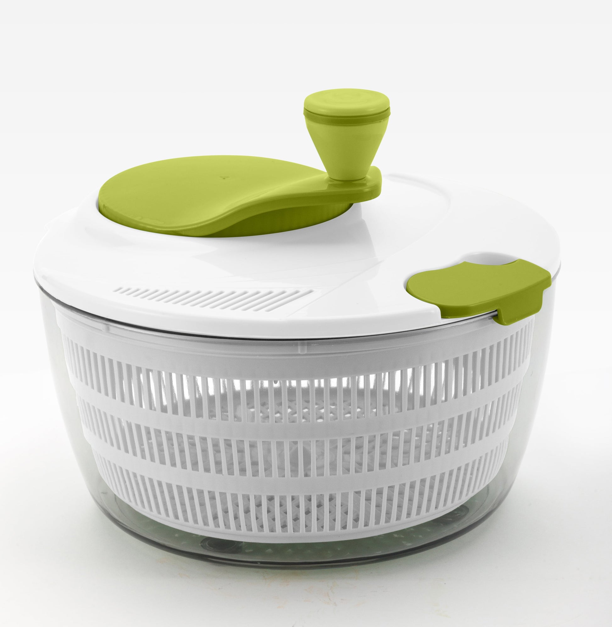 4Qt Salad Spinner Vegetable Dryer, Green Glaze Colour, Height: 7.68In,Weight:1.17Lb
