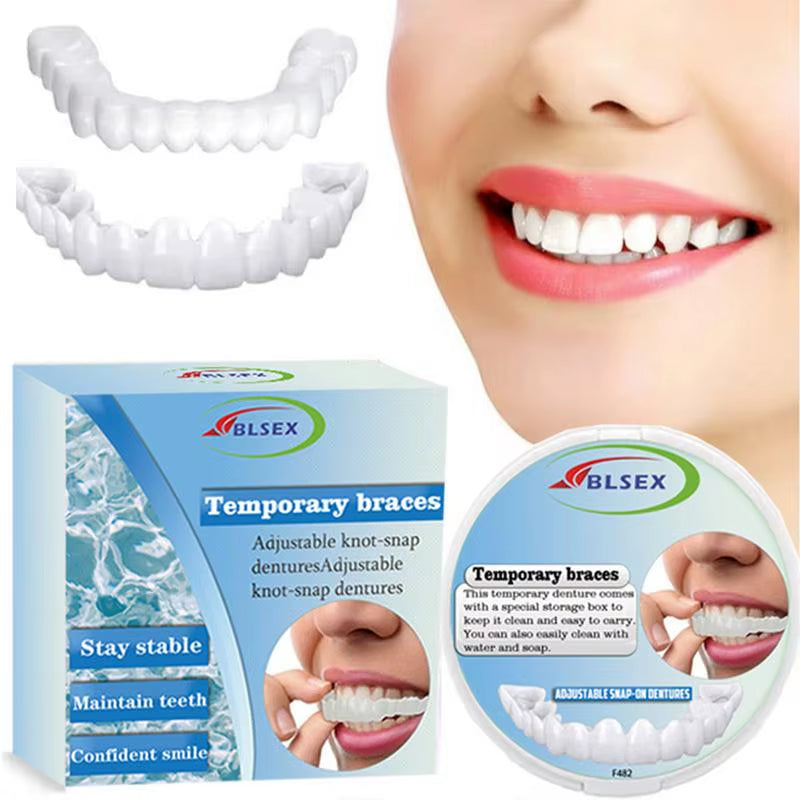 Reusable Veneers Teeth Snap on Beautiful Smile Teeth with Comfortable Fit Temporary Teeth for Missing Chipped Stained Teeth