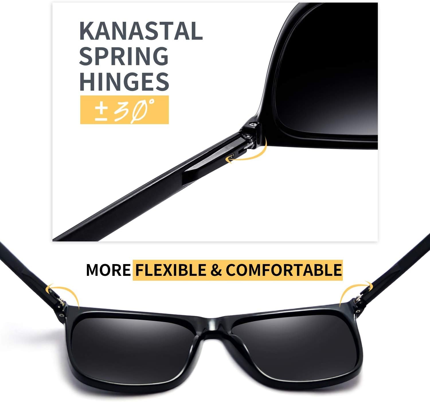 Polarized Sunglasses for Men Women UV400 Classic Square Design Sun Glasses Fashion Shades