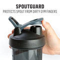 Pro Series 32 Oz Black Solid Print Shaker Cup with Wide Mouth and Flip-Top Lid