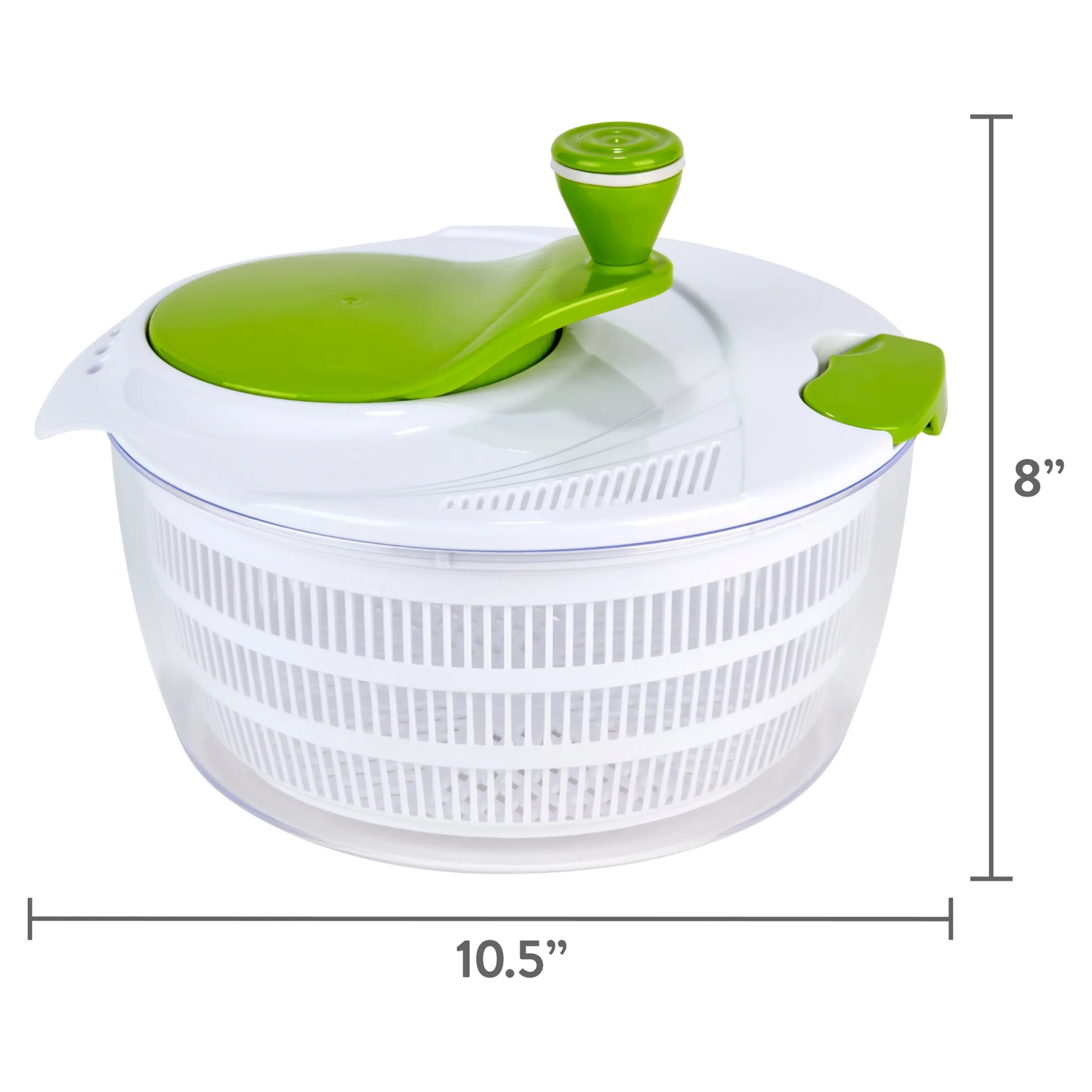 4Qt Salad Spinner Vegetable Dryer, Green Glaze Colour, Height: 7.68In,Weight:1.17Lb