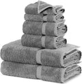 100% Cotton Turkish Towel Set (Gray, Towel Set - 6 Piece)