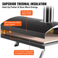 Outdoor Pizza Oven 12In Pellet & Charcoal Fired Maker, Portable outside Stainless Steel Grill for Backyard Party Camping