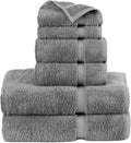 100% Cotton Turkish Towel Set (Gray, Towel Set - 6 Piece)
