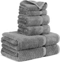 100% Cotton Turkish Towel Set (Gray, Towel Set - 6 Piece)