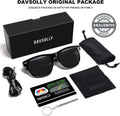 Black Polarized Sunglasses for Men Square Vintage Retro Sunglasses 80S with Dark Tint for Driving Fishing Beach