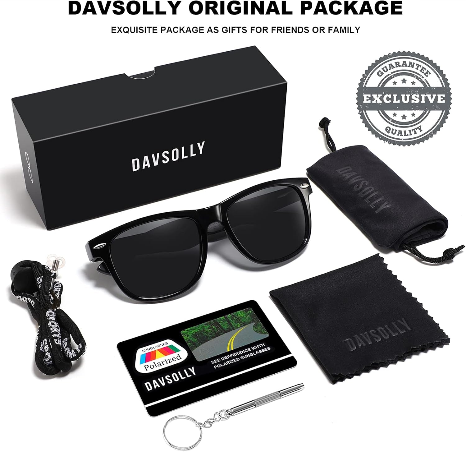 Black Polarized Sunglasses for Men Square Vintage Retro Sunglasses 80S with Dark Tint for Driving Fishing Beach