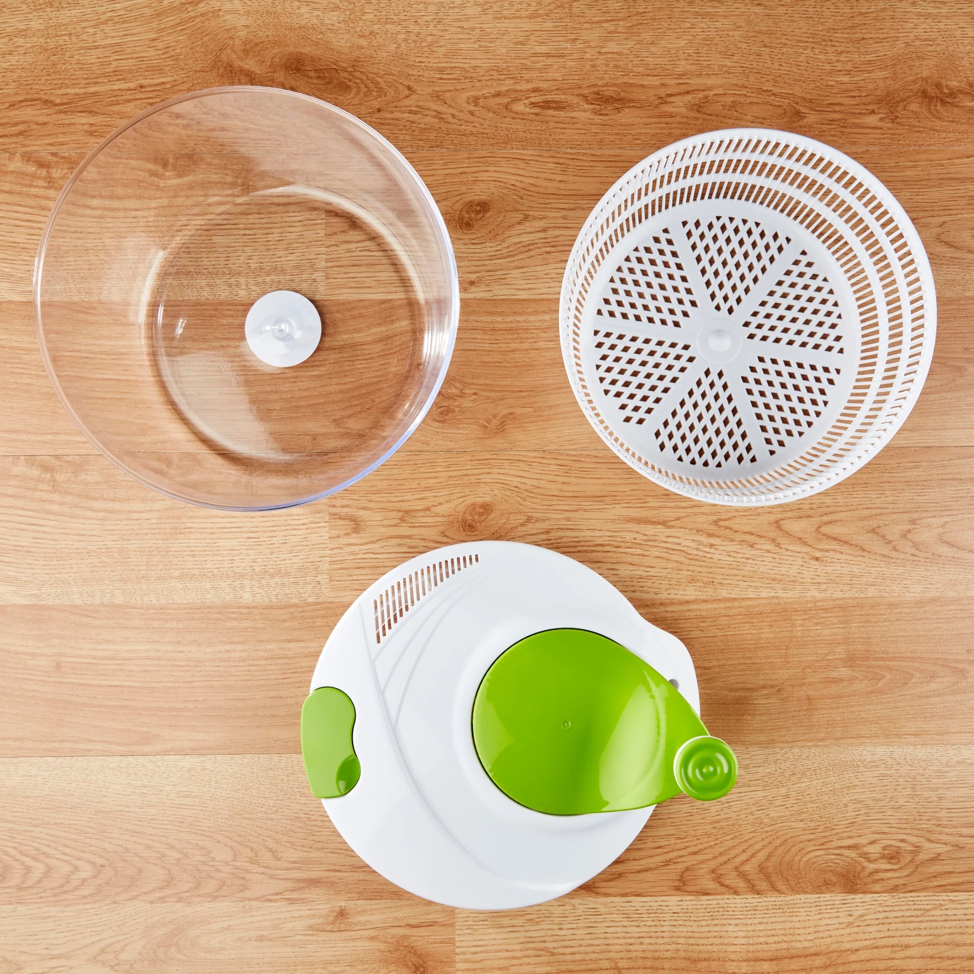 4Qt Salad Spinner Vegetable Dryer, Green Glaze Colour, Height: 7.68In,Weight:1.17Lb