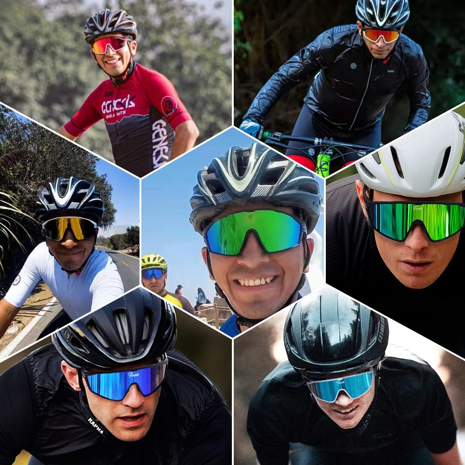 Cycling Glasses Polarized Sports Sunglasses Women Men MTB Mountain Bike Riding Bicycle Black/Red