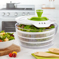 4Qt Salad Spinner Vegetable Dryer, Green Glaze Colour, Height: 7.68In,Weight:1.17Lb
