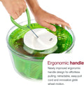 Easy Spin 2 Aquavent Large Salad Spinner - Salad Spinner with Pull Cord - Salad Bowl for 4 to 6 Servings - Manual Vegetable and Fruit Dryer - Vegetable Spinner with Brake - Green, Large
