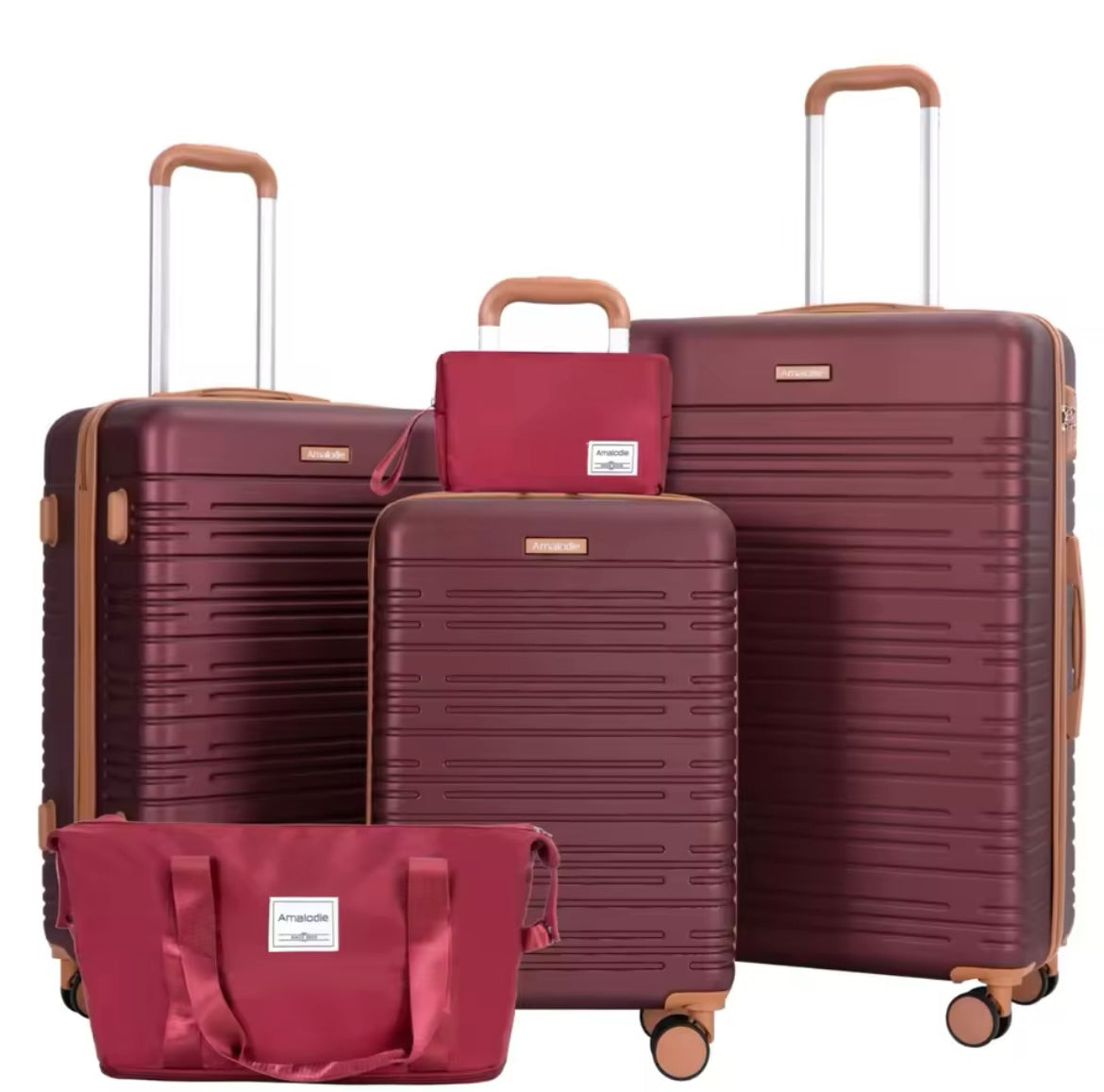 5-Piece ABS Luggage Set with Spinner Wheels & TSA Lock​