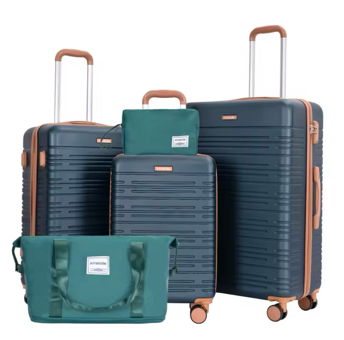 5-Piece ABS Luggage Set with Spinner Wheels & TSA Lock​