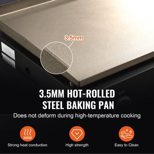VEVOR 36" 4-Burner Outdoor Gas Griddle with Cart