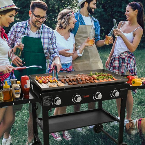 VEVOR 36" 4-Burner Outdoor Gas Griddle with Cart