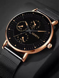 Men's Geneva Casual Watch – Minimalist Steel Mesh Timepiece​