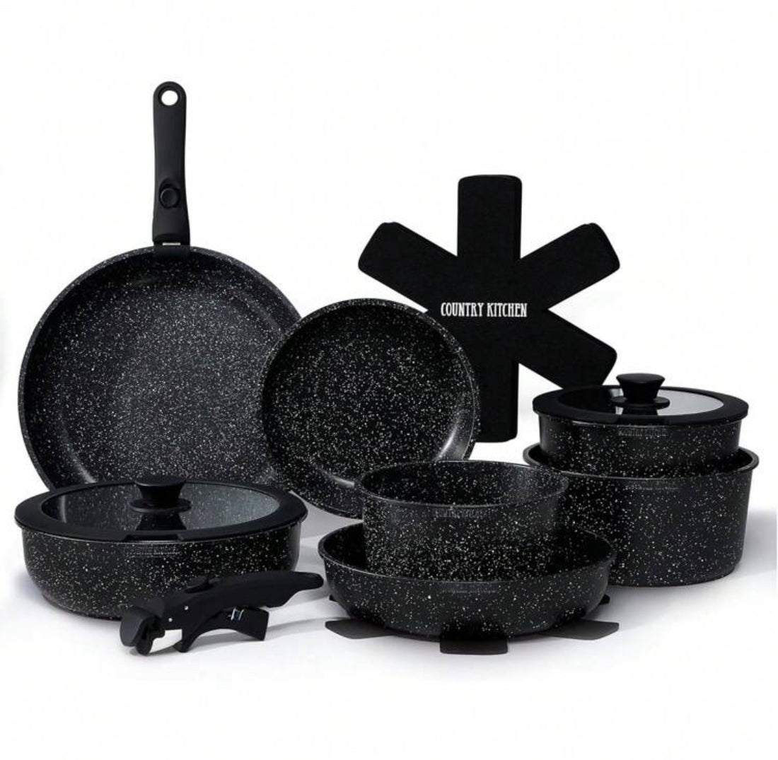 15-Piece Stackable Nonstick Cookware Set 