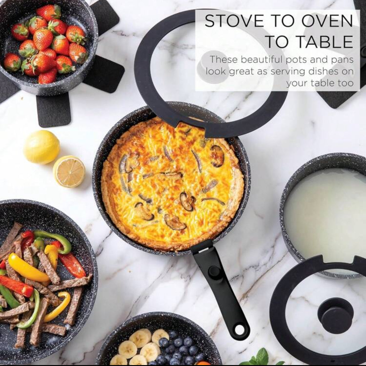15-Piece Stackable Nonstick Cookware Set 