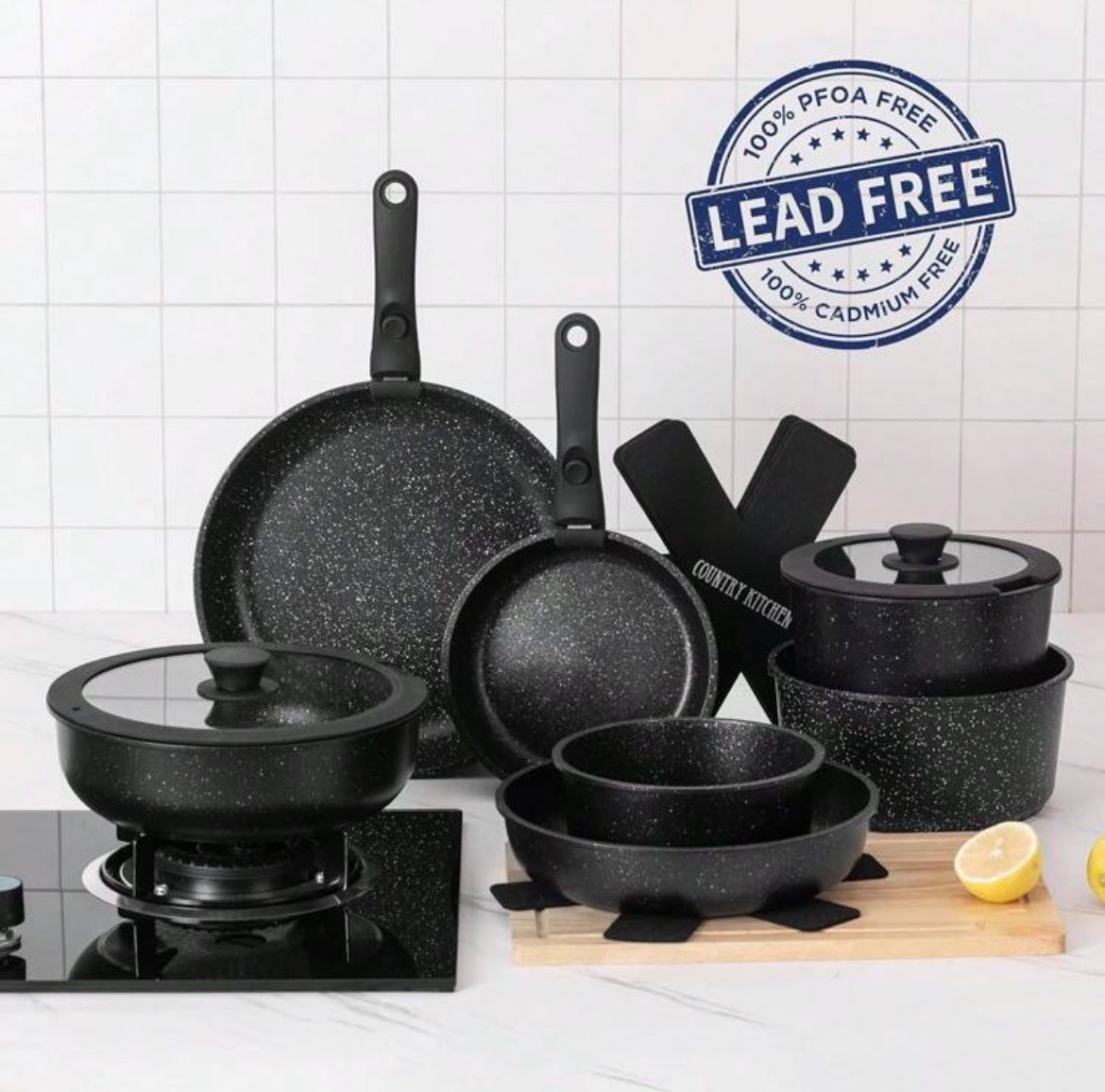 15-Piece Stackable Nonstick Cookware Set 