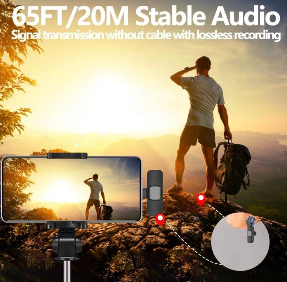Mini Wireless Microphone for iPhone & Android
