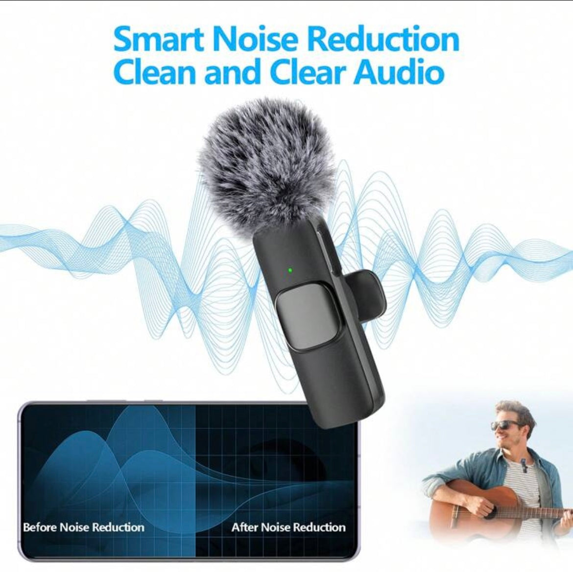 Mini Wireless Microphone for iPhone & Android