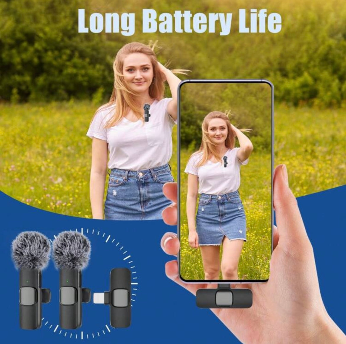 Mini Wireless Microphone for iPhone & Android