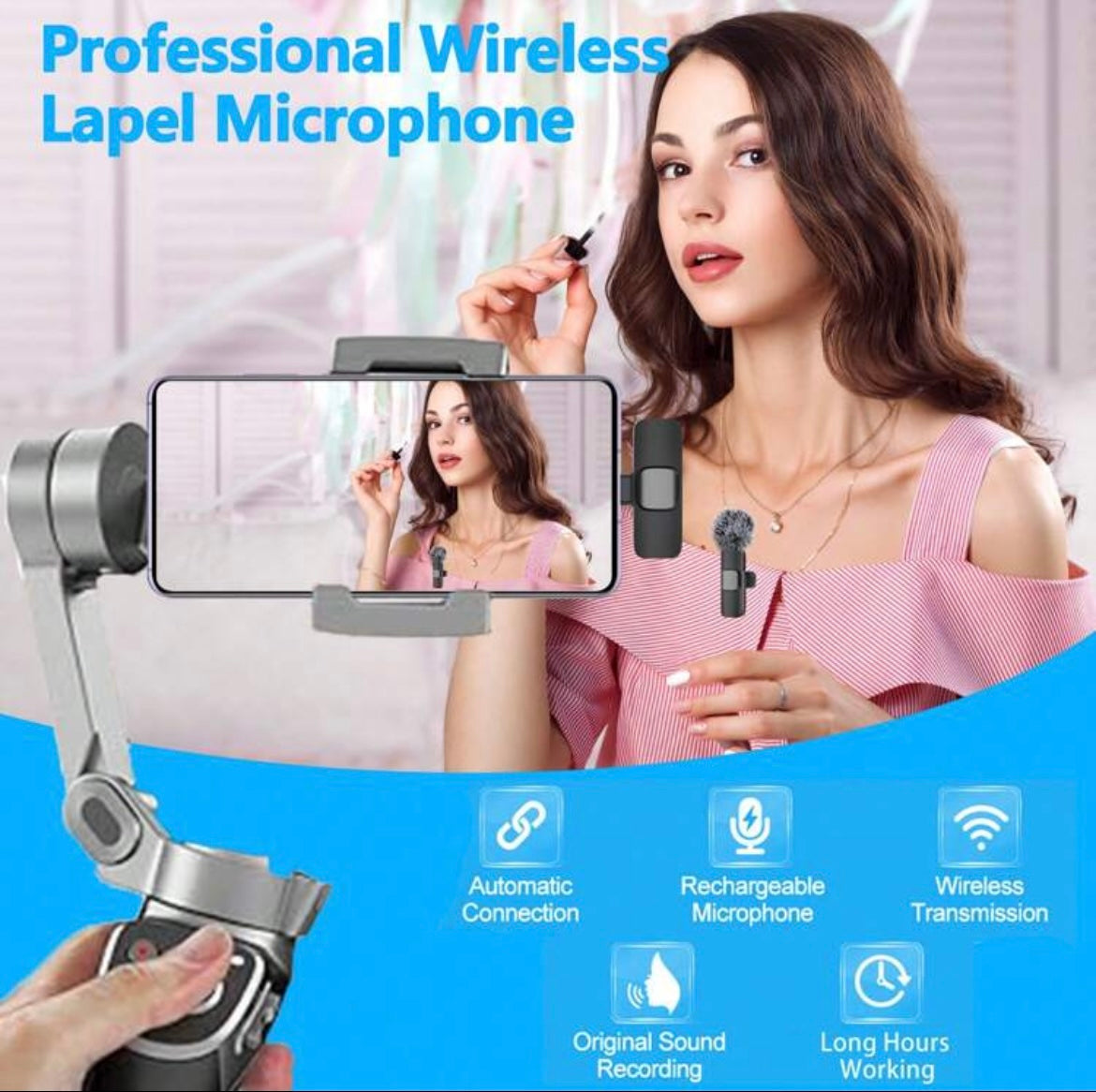Mini Wireless Microphone for iPhone & Android