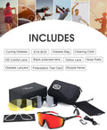 Cycling Glasses Polarized Sports Sunglasses Women Men MTB Mountain Bike Riding Bicycle Black/Red