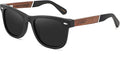Retro Polarized Sunglasses for Men UV Protection, Black Mens Shades Sunglasses Designer with Wood