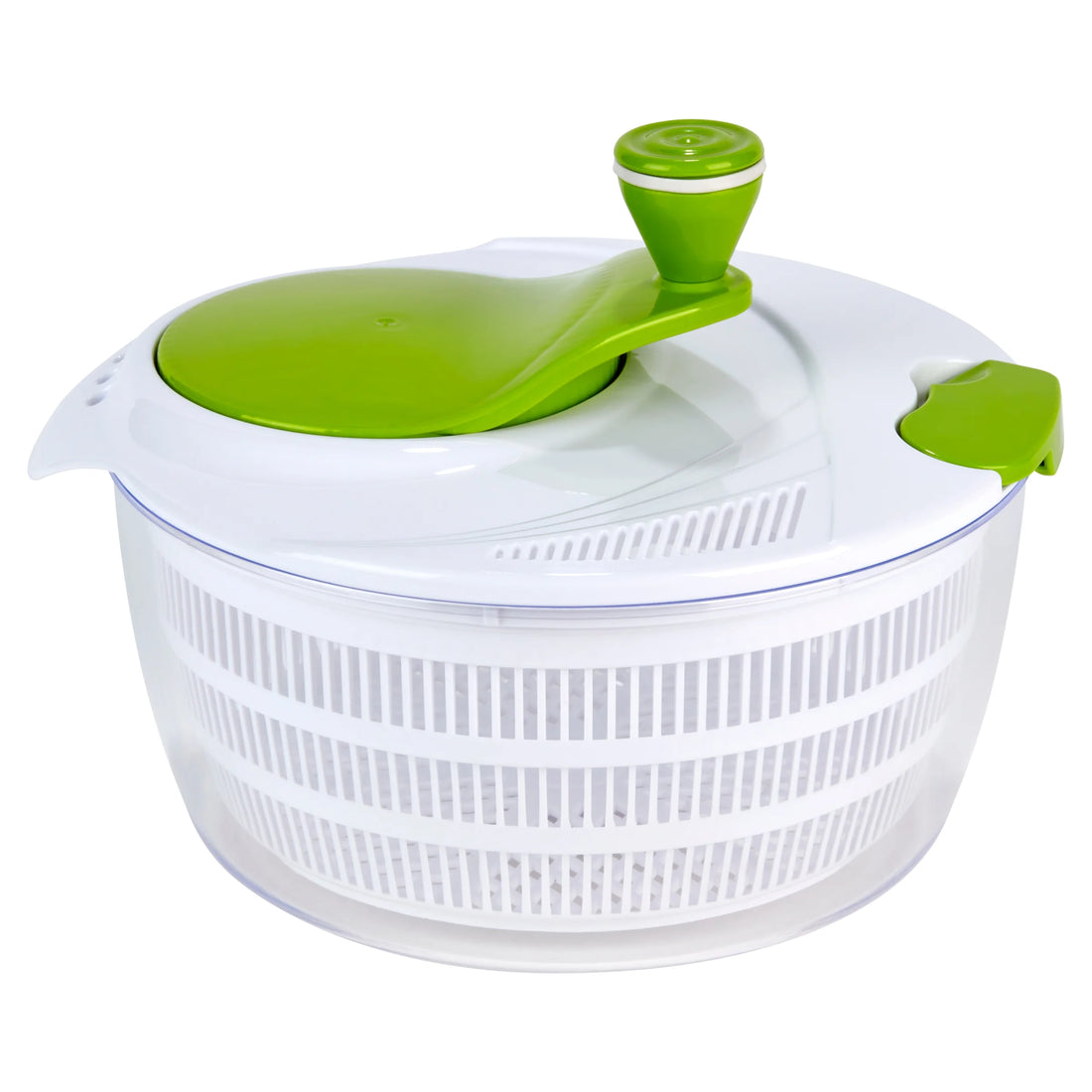 4Qt Salad Spinner Vegetable Dryer, Green Glaze Colour, Height: 7.68In,Weight:1.17Lb