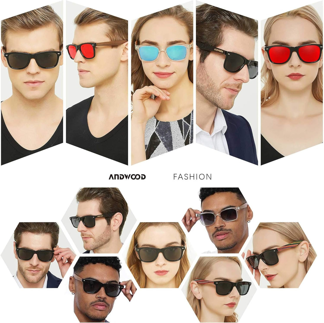 Wood Sunglasses Polarized for Men Women Uv Protection Wooden Bamboo Frame Mirrored Sun Glasses