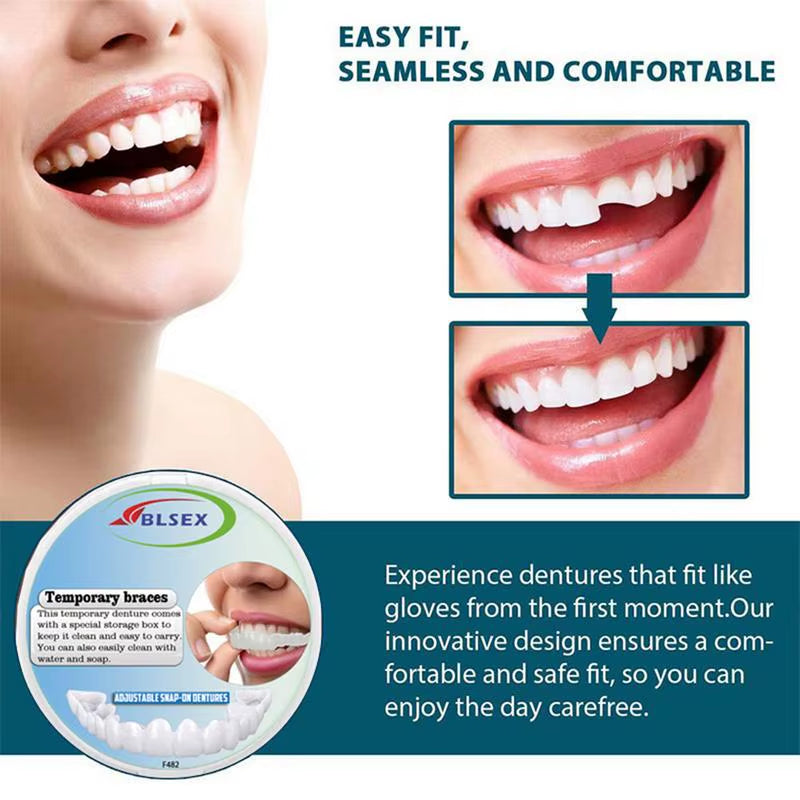Reusable Veneers Teeth Snap on Beautiful Smile Teeth with Comfortable Fit Temporary Teeth for Missing Chipped Stained Teeth