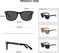Retro Polarized Sunglasses for Men UV Protection, Black Mens Shades Sunglasses Designer with Wood
