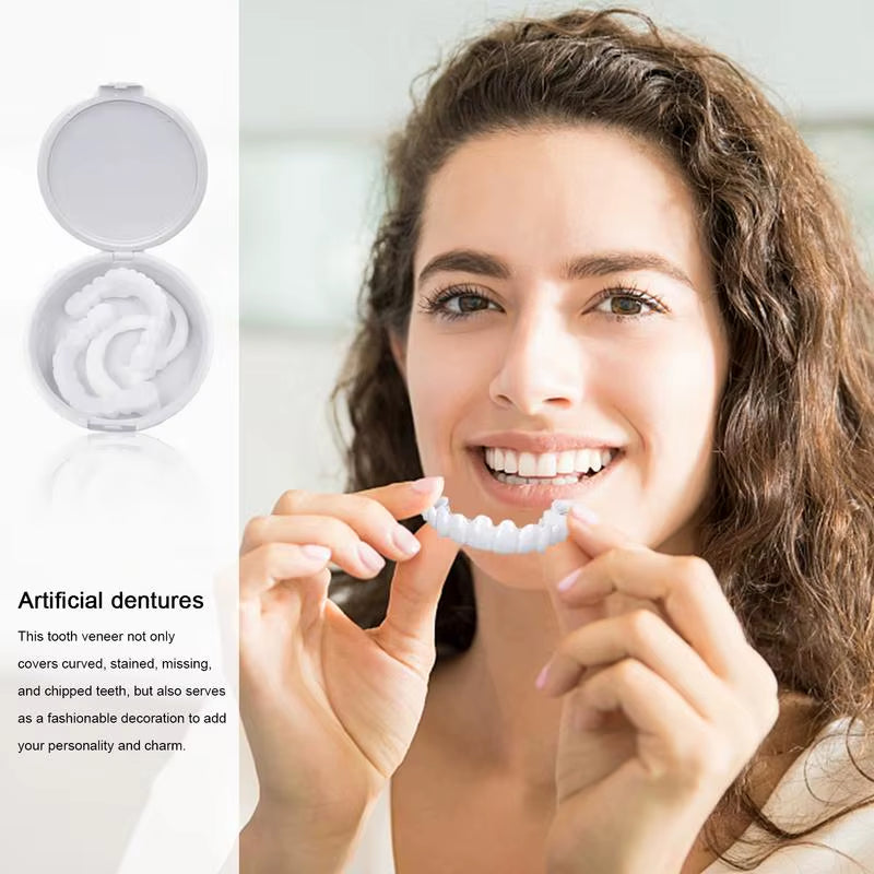 Reusable Veneers Teeth Snap on Beautiful Smile Teeth with Comfortable Fit Temporary Teeth for Missing Chipped Stained Teeth