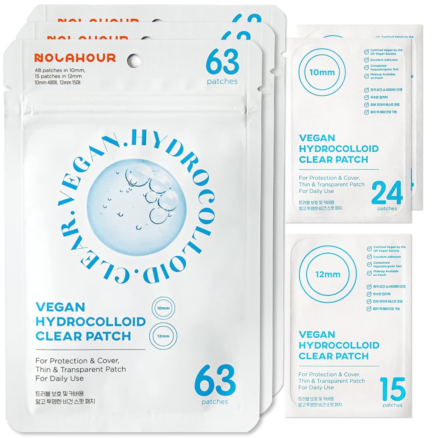 Hydrocolloid Clear Patch | Invisible and Ultra-Thin Hydrocolloid Bandages | Vegan Hydrocolloid Patch for Oily and Pimple-Prone Skin | Korean Skin Care Pimple Patches (Pack of 3, 189 Patches)