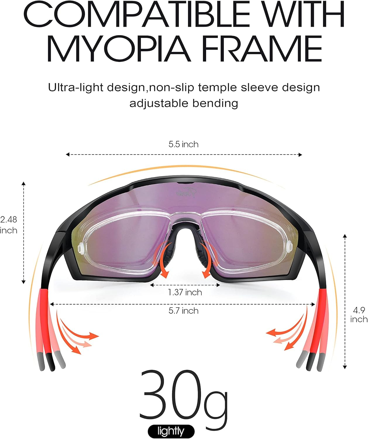 Cycling Glasses Polarized Sports Sunglasses Women Men MTB Mountain Bike Riding Bicycle Black/Red