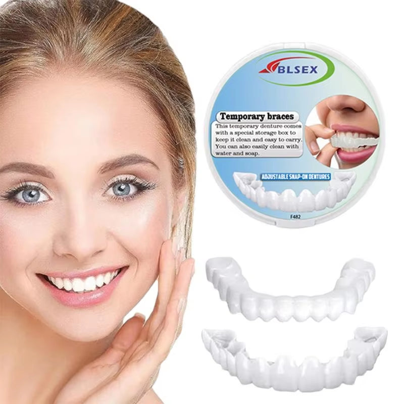 Reusable Veneers Teeth Snap on Beautiful Smile Teeth with Comfortable Fit Temporary Teeth for Missing Chipped Stained Teeth